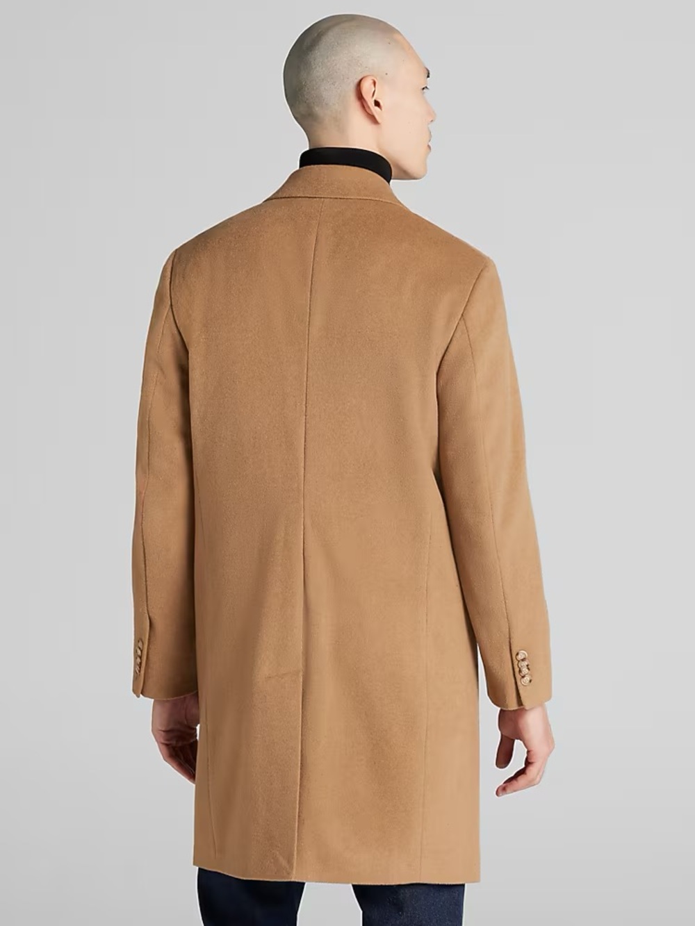 Joseph Abboud Camel Tan Wool-Blend Overcoat